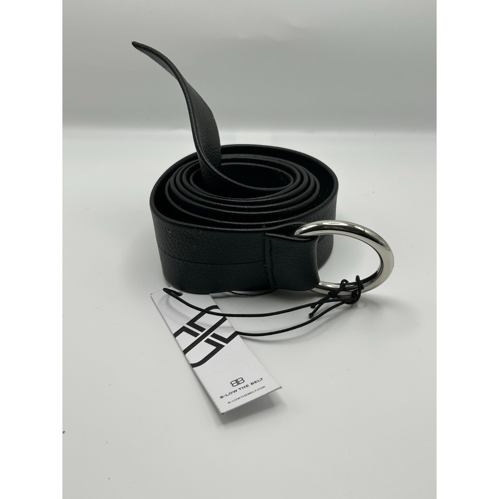 NWT B-Low The Belt Womens Leather Belt Black O Ring Statement Minimalist